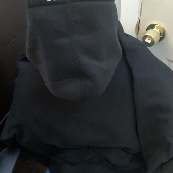 Supreme S Logo Hoodie Black with Pink S - Picture 3 of 3